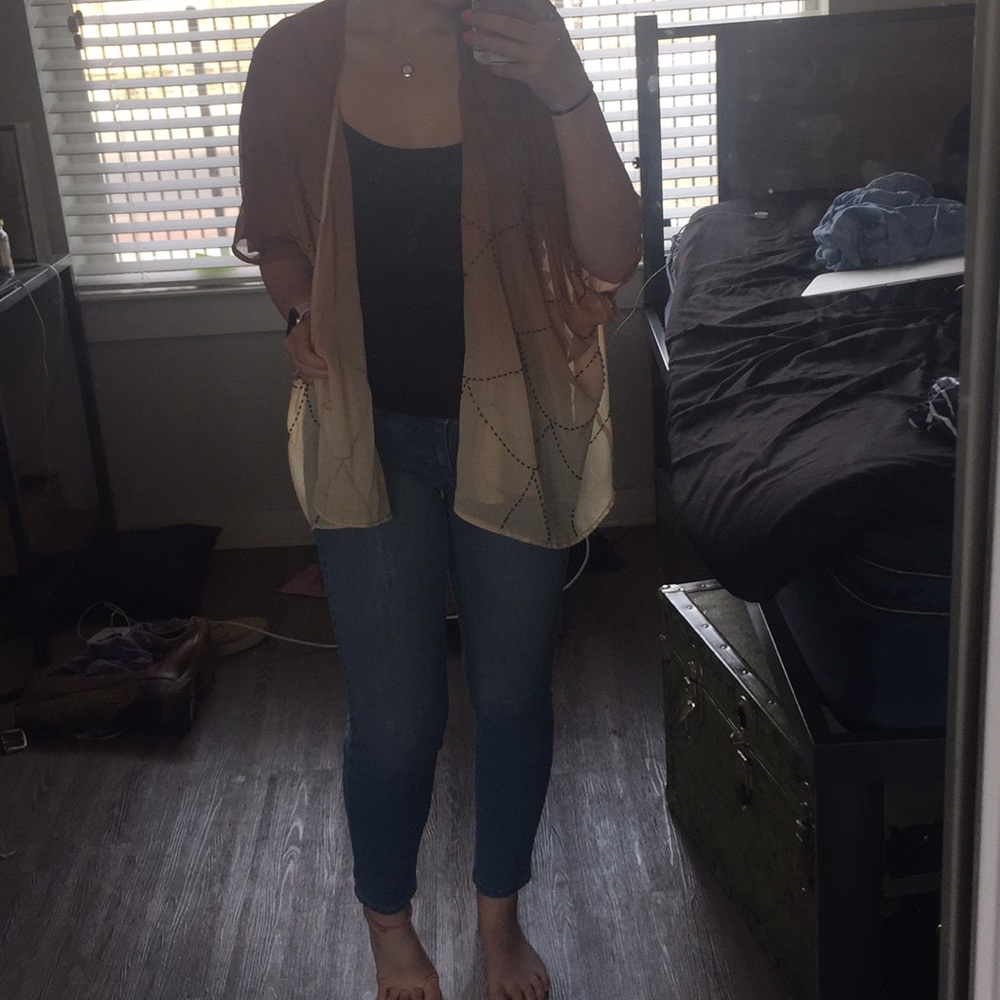 Orange ombré beaded cardigan buckle